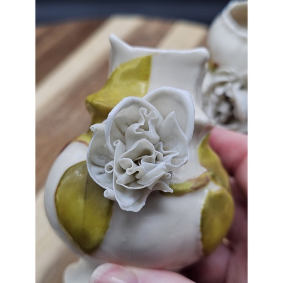 Pair Of French Barbotine Majolica Vases READ DESCRIPTION - Picture 13 of 16